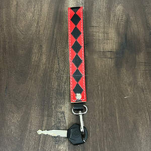 Porte-clés en cuir de vache à carreaux tendance, accessoires de gros, crochet métallique, dragonne en cuir, porte-clés personnalisé unisexe - Product Image 5