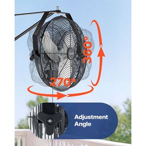 Ventilatore Industriale da Parete in Alluminio da 14 Pollici, Alta Velocità 2473 CFM, 3 Velocità, Impermeabile IP44 per Garage e Esterni - Product Image 4