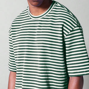 เสื้อยืดคุณภาพสูงสำหรับทุกเพศ เสื้อยืดลำลองพิมพ์ลายทาง คอกลม ทรงหลวม แขนสั้น ผ้าฝ้าย เสื้อยืดผู้ชาย - Product Image 6