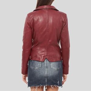 Veste en cuir pour femme, 2026, de haute qualité, personnalisable avec logo, respirante, manches longues, en cuir véritable - Product Image 3