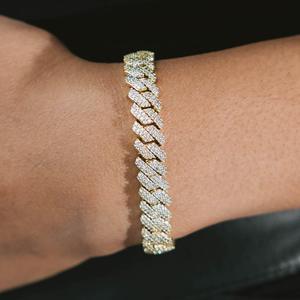 Luxury Iced Out Cuban Link <b>Bracelet</b> for Women 18K Gold Plated AAA Cubic Zirconia Hip Hop Chain <b>Bracelet</b> - Product Image 1