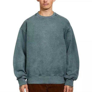 Sudadera Básica Lisa de Cuello Redondo para Hombre, Corte Regular, Lavado Ácido, Precio al por Mayor, Más Vendida, Talla y Diseño Personalizables - Product Image 5