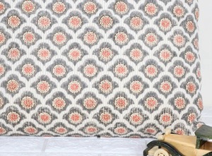 Orange White Boho Tufted Jaipuri Cushion Cover Indian Printed <b>Decorative</b> <b>Pillow</b> Cover for Sofa Living Room Decor - Product Image 3