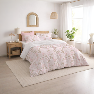 Everyday Cotton Duvet Cover <b>Set</b> Breathable <b>Comforter</b> Cover with Pillowcases, Hidden Zipper & Corner Ties - Product Image 1