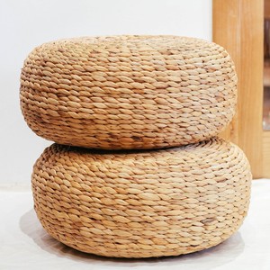 Handcrafted Water Hyacinth Ottoman Pouf Eco Friendly Woven Cushion <b>Footrest</b> Stool For Indoor Outdoor Patio Decor - Product Image 2