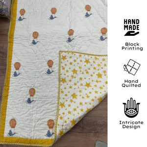 Edredón de bebé de algodón puro con estampado floral, hecho a mano en Jaipur, tamaño 60 x 40 pulgadas, súper suave, ideal para viajes, ecológico, con tintes no tóxicos. - Product Image 2