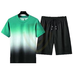 Ensemble de t-shirts et shorts d'été en gros, imprimé sur toute la surface, 100 % coton, fabricants, ensembles de t-shirts et shorts pour hommes - Product Image 2