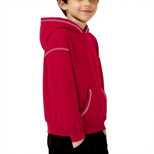 Customizable Color Block Winter Lined Breathable Eco-Friendly Boys Hoodie Pullover Long Sleeve Fleece Polyester/Cotton Casual - Product Image 3