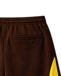 Shorts décontractés pour hommes en jersey marron et jaune, en coton et polyester, avec cordon de serrage et taille élastique, pour la gym et le sport, fournisseur OEM - Product Image 5