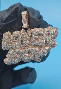 จี้ห้อยคอแบบฮิปฮอปสั่งทำพิเศษสำหรับแร็ปเปอร์ ประดับเพชร ตัวอักษรชื่อแบบกำหนดเอง เงินแท้ 925 จี้สองชั้น ตัวอักษรสองสี - Product Image 4