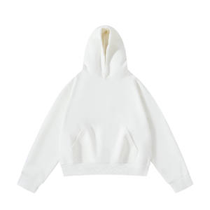 Sweat-shirts à capuche courts style hip-hop personnalisés, coupe ample, 420 g/m², logo personnalisé, coupe ample et élégante, sweats à capuche de sport pour hommes - Product Image 2