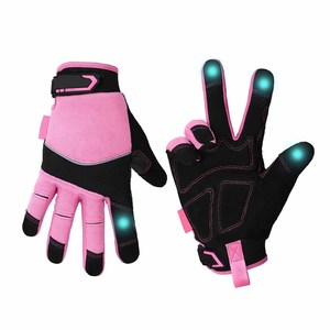 Pink Black Touchscreen <b>Gloves</b> With <b>Led</b> Lights Elastic Wristband Anti Slip Textured Fingertips General Purpose Mechanic <b>Gloves</b> - Product Image 1