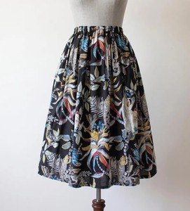 Jupe longue en coton imprimée à la main, motif singe, style bohème - Product Image 1