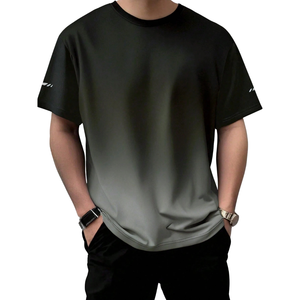 Camiseta Deportiva de Manga Corta para Hombre, Talla Grande, Cuello Redondo, 220g, Ligera, Elástica en Cuatro Direcciones, Transpirable, con Bloques de Color - Product Image 1