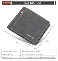 Dompet Minimalis Tipis untuk Pria Dompet Trifod Klasik dengan Tempat Kartu Kulit PU Berkualitas Tinggi