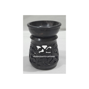 Brûleur d'huile aromatique en pierre de savon naturelle de qualité supérieure, sculpté à la main, de forme arrondie, pour la décoration de la maison et la revente optimale - Product Image 5
