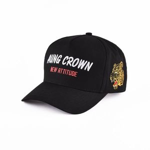 Casquette de baseball noire Aung Crown à 6 panneaux, broderie tigre, unisexe, style sportif, lettres, décontractée, casquette de papa - Product Image 1