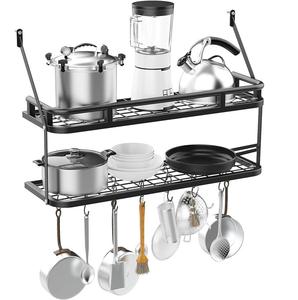 Estante de Almacenamiento de Cocina de Doble Nivel, Moderno, de Hierro, Personalizado, para Montar en la Pared, Multifuncional, Práctico Organizador de Cocina para el Hogar - Product Image 3