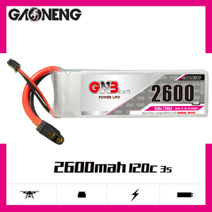 Batteria <span class=keywords><strong>Lipo</strong></span> GAONENG GNB ad Alta Capacità <span class=keywords><strong>2600MAH</strong></span> 3S 11.1V 120C XT60 per Droni RC FPV e UAV a Decollo e Atterraggio Verticale - Product Image 1