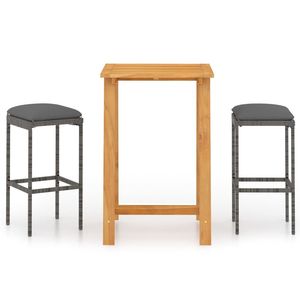 Juego de Muebles de Jardín para Patio, Mesa Gris de Madera de Acacia Sólida de Durabilidad Media - Product Image 2