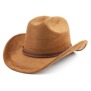 Último Modelo de Sombrero Vaquero Blanco de Ala Ancha con Banda de Cuero Marrón, Sombrero Occidental para Exteriores, Unisex, Personalizable, OEM, ODM - Product Image 3