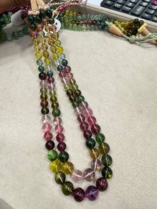Collar de Dos Hilos de Turmalina Natural Lisa en Forma de Rondelle, Tienda de Gemas de la India, Joyería de Piedras Preciosas de Alta Calidad de 5mm de Rajasthan - Product Image 1