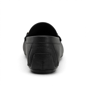 Mocassins en cuir véritable pour hommes, bout rond, à enfiler, noirs, semelle extérieure en caoutchouc amorti, pour le bureau et les occasions professionnelles, toutes saisons, export BD - Product Image 5