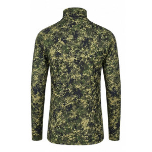 T-shirt à manches longues pour homme, camouflage, col montant, séchage rapide, coupe ajustée, tricoté en polyester, décontracté, pour l'extérieur - Product Image 3
