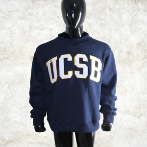 UCSB Letter Crew <b>Neck</b> Sweatshirt Custom Heavyweight <b>Mock</b> <b>Neck</b> Pullover Sweatshirt Cotton Fleece Oversized Streetwear Men OEM ODM - Product Image 1