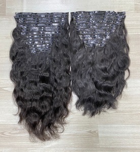 Ondulé sans couture Clip Ins vietnamien Extension de cheveux humains pas de tissage chimique cheveux cuticules alignés prix de gros pour les femmes noires - Product Image 2