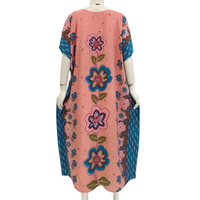 Gaun Kaftan Kasual Wanita Sederhana Ukuran Besar Setengah Panjang untuk Musim Panas, Sehari-hari, Ukuran Plus, Model Chrysanta. Kancing Leher O Premium Rayon