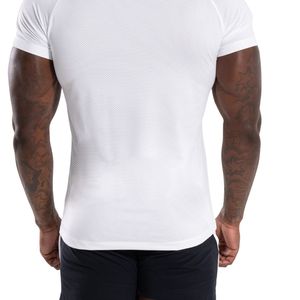 Men's <b>White</b> Performance T Shirt Premium Cotton Crew Neck Athletic Training Gym Fitness Casual Sportswear Everyday Tee - Product Image 5