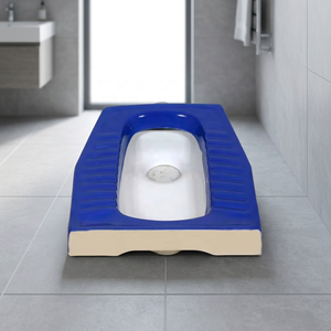 Vistaar Blue Standard Cuvette WC en céramique à double couleur, style oriental, pour salle de bain, articles sanitaires, Inde - Product Image 2