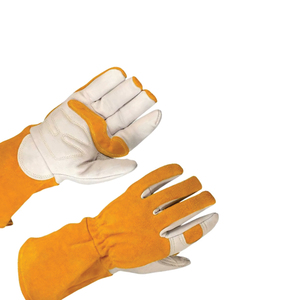 YEEHO Good Quality Anti <b>Slip</b> Durable Cattle Leather Safety Cuff Latex-Free Powder-Free 36cm Nitrile Foam Dipped Garden Gloves - Product Image 5