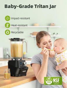 เครื่องปั่นอเนกประสงค์นูเวฟ อินฟินิตี้,เครื่องปั่นสมูทตี้สำหรับงานหนักพร้อมมอเตอร์ทองแดง 2.5HP และใบมีดตัดด้วยเลเซอร์, โถทริทันขนาด 64 ออนซ์ - Product Image 4