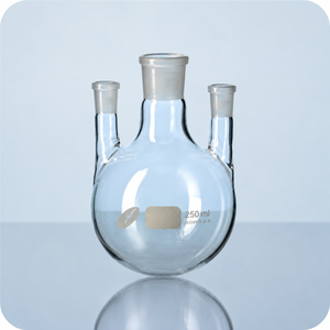 Frasco Evaporador de Vidrio Borosilicato de Fondo Redondo de 3 Cuellos, de Paredes Gruesas, para Laboratorio, de 50-2000 ml - Product Image 1