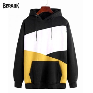 2021 Men's Casual Blouse Color Splice Long Sleeve Tops Round Neck Drawstring Hoodies Blouse High Quality Daily Simple Sweats - Product Image 1