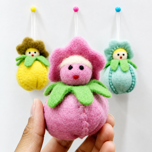 Set of 3 Handmade Felted Easter <b>Dolls</b> for Home Decor Hanging Ornaments and Perfect Gifts - Product Image 3