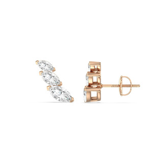 Pendientes de Oro Amarillo con Diamantes Marquise Cultivados en Laboratorio - Product Image 3