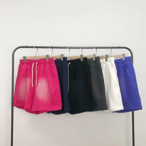 2026 Custom made logo Blank Plain Curling Oversized Acid Wash Streetwear T-Shirts and Shorts <b>Set</b> Made - Product Image 4