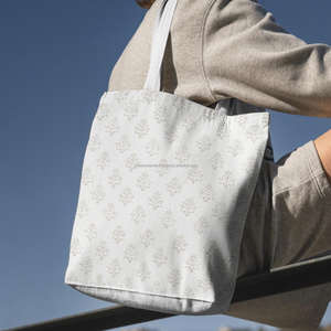 Bolsa de Hombro de Algodón Hecha a Mano de Primera Calidad con Dos Asas, Motivos de Impresión en Bloque y Acabado Ligero y Duradero, Bolsas de Mano Estampadas - Product Image 4