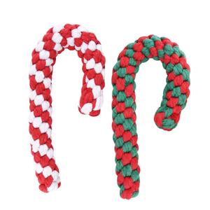 Jouets à mâcher pour chiens de couleur aléatoire 3 noeuds de haute qualité Double noeud coton tressé corde pour chien chiot mâche corde à dents de nettoyage pour animal de compagnie - Product Image 1
