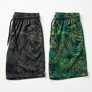 <b>Abstract</b> Tech <b>Canvas</b> Shorts | 100% Polyester Casual Bright Lime Green Pattern and Electric Blue Grid Printed Athletic Gym Shorts - Product Image 4