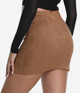 Mini-jupe en cuir PU pour femme, taille haute, extensible, coupe ajustée, fabrication sur mesure, OEM, ODM, fournisseur d'usine de vêtements, commande en gros - Product Image 2