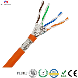 CAT7 S/<span class=keywords><strong>FTP</strong></span> 4 pares 23AWG Al Foil Pairly Shield Al Braid LSZH Jacket Network Lan Cables - Product Image 3