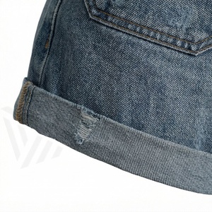 Shorts de Mezclilla Modernos para Mujer, Cintura Alta, Holgados, Transpirables, Estilo Urbano, Casuales de Verano, Tela Elástica, Color Personalizado - Product Image 6