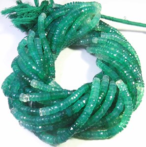 Cuentas de Ónix Verde Multicolor en Forma de Disco, Cuentas de Piedras Preciosas Facetadas de 16 Pulgadas, Cuentas de Ónix Verde Multicolor Naturales de 6.5 mm en Forma de Disco Plano - Product Image 1