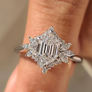 Best Quality Vintage Elegant Fashion Moissanite 925 <b>Silver</b> Rhodium Plated Prong Setting Women's Luxury Jewelry Wedding Party - Product Image 1