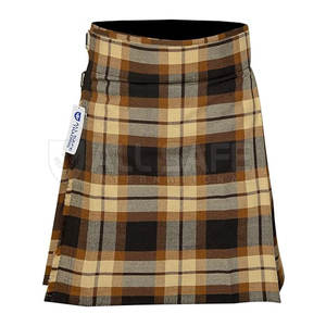 Asequible para hombre Utility Kilt Mezcla de algodón transpirable Tartan Pliegues Bolsillos de carga Dobladillo reforzado Hebillas ajustables para festivales - Product Image 3