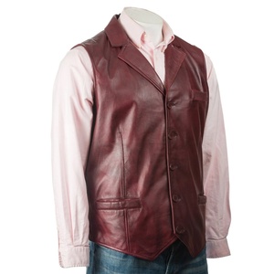 เสื้อกั๊กหนังสำหรับผู้ชายเสื้อกั๊กหนังสไตล์ใหม่ - Product Image 1